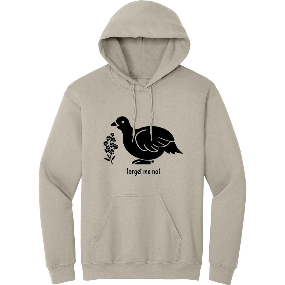 Forget Me Not Alaska Willow Ptarmigan Pullover Hoodie, Beige
